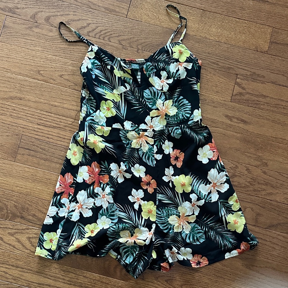 Wild Fable Floral One Piece - Black and Multicolor